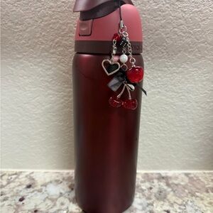 Black cherry OWALA  bottle with cherry charm!